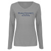 Thumbnail image for  Womens Grey Long Sleeve V Neck Tee 
