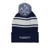 Thumbnail image for  Navy/White Two Tone Knit Pom Beanie w/Cuff