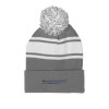 Thumbnail image for  Grey/White Two Tone Knit Pom Beanie w/Cuff