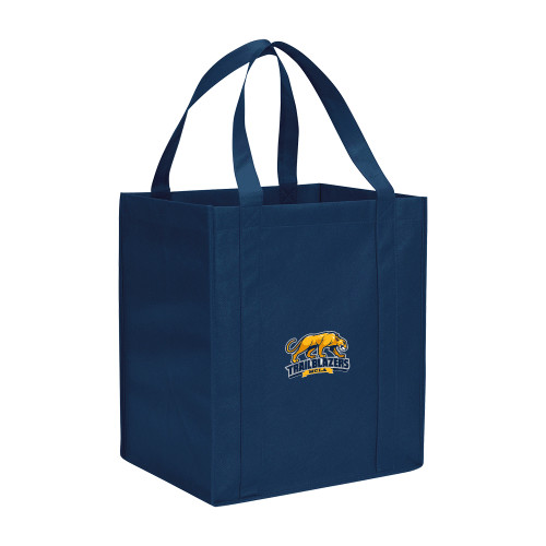  Non Woven Navy Grocery Tote - Primary Mark