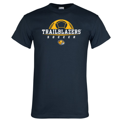 Navy T Shirt - Soccer Half Ball Design