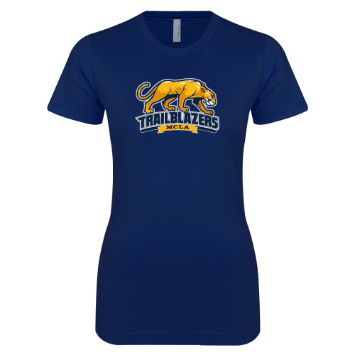  Next Level Womens Navy Boyfriend Tee - Primary Mark