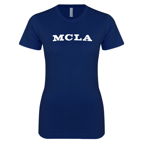  Next Level Womens Navy Boyfriend Tee - MCLA