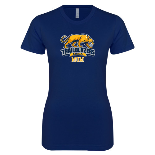  Next Level Womens Navy Boyfriend Tee - Mom