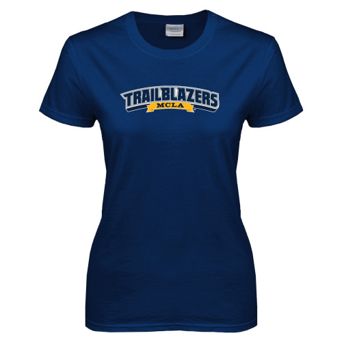  Womens Short Sleeve Navy Tee - Wordmark