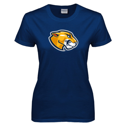  Womens Short Sleeve Navy Tee - Mascot Head