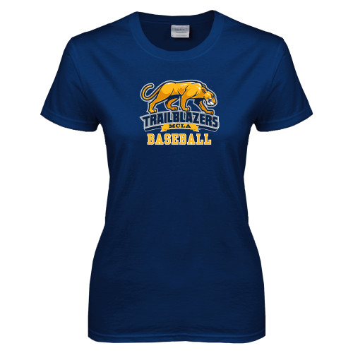  Womens Short Sleeve Navy Tee - Baseball
