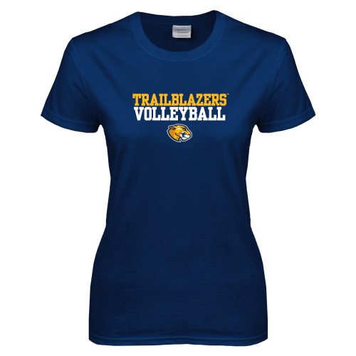  Womens Short Sleeve Navy Tee - Volleyball Workmark