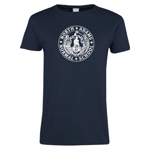  Womens Short Sleeve Navy Tee - Normal School Seal