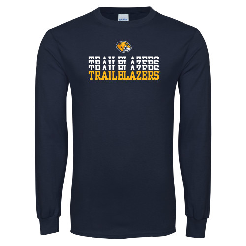  Navy Long Sleeve T-Shirt - Trailblazers Repeating