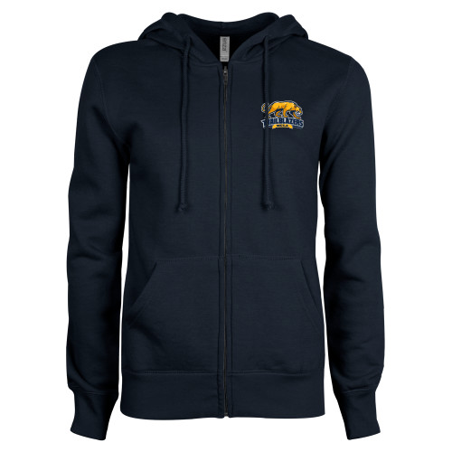  ENZA Womens Navy Fleece Full Zip Hoodie - Primary Mark