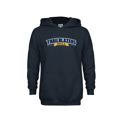  Youth Navy Fleece Hoodie - Wordmark