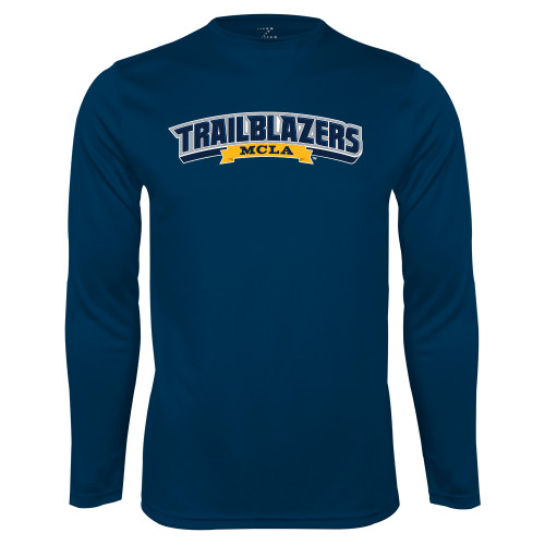  Navy Performance Long Sleeve Shirt - Wordmark