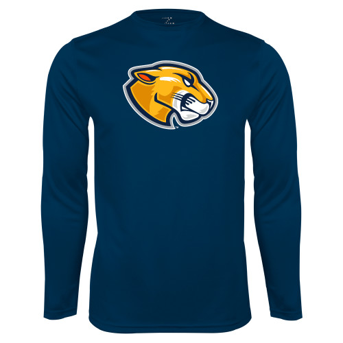  Navy Performance Long Sleeve Shirt - Mascot Head