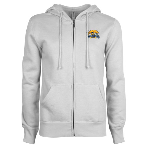  ENZA Womens White Fleece Full Zip Hoodie - Primary Mark