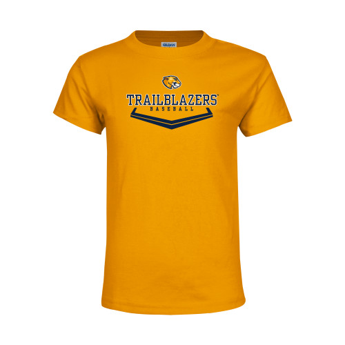  Youth Gold T-Shirt - Baseball Plate Design
