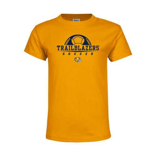  Youth Gold T-Shirt - Soccer Half Ball Design