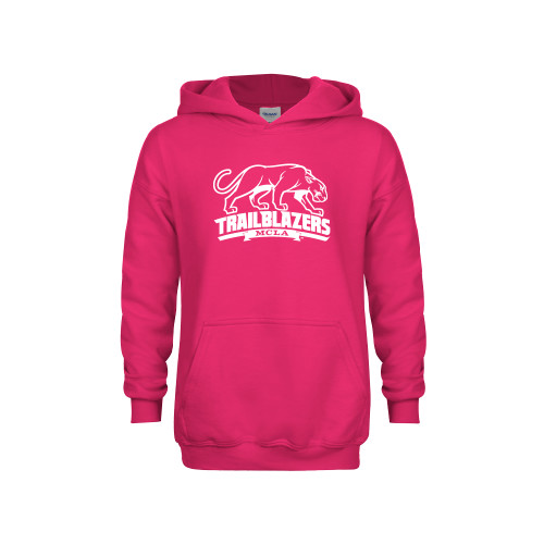  Youth Hot Pink Fleece Hoodie - Primary Mark