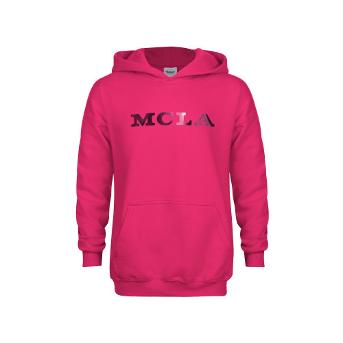  Youth Hot Pink Fleece Hoodie - MCLA  Foil