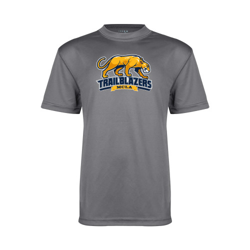  Youth Performance Grey Concrete Tee - Primary Mark