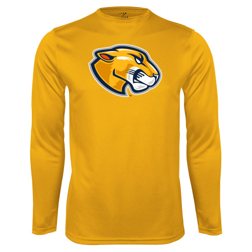  Gold Performance Long Sleeve Shirt - Mascot Head