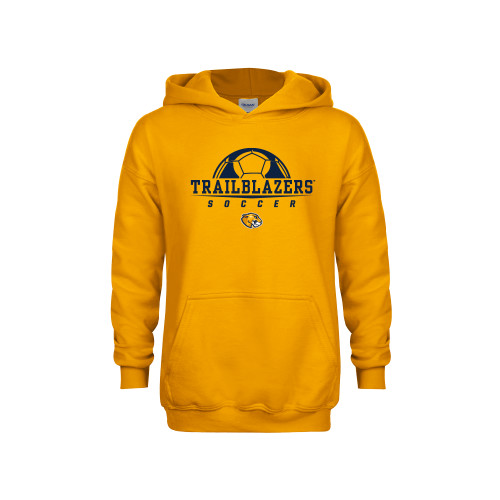  Youth Gold Fleece Hoodie - Soccer Half Ball Design