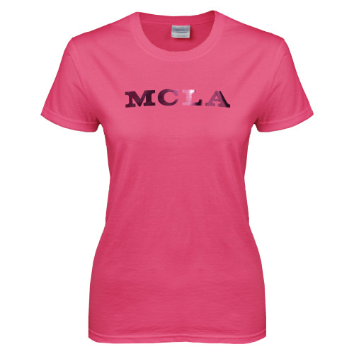 Womens Hot Pink Short Sleeve Tee - MCLA  Foil