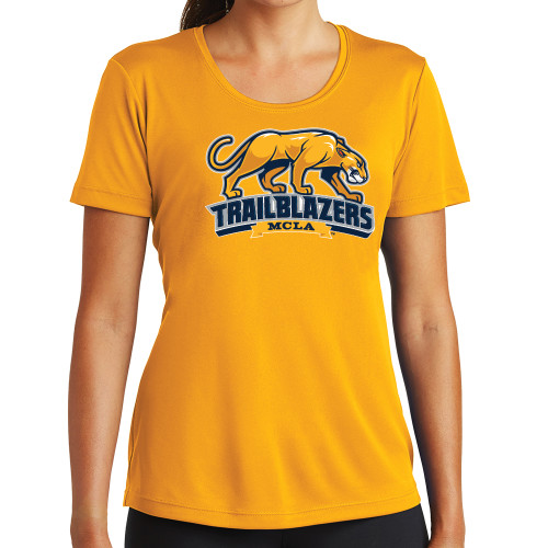  Womens Gold Performance Short Sleeve Tee - Primary Mark