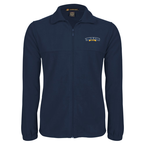  Navy Fleece Full Zip  Jacket - Wordmark