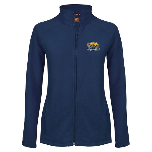  Womens Navy Fleece Full Zip Jacket - Primary Mark