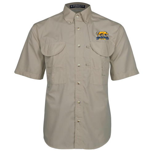  Khaki Fishing Shirt Performance Short Sleeve - Primary Mark