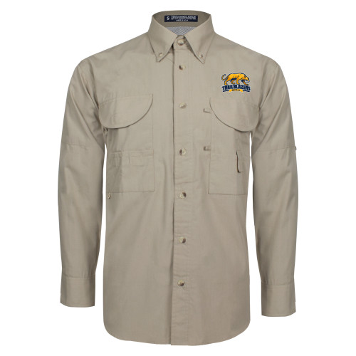  Khaki Fishing Shirt Performance Long Sleeve - Primary Mark