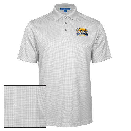  White Performance Fine Jacquard Polo - Primary Mark