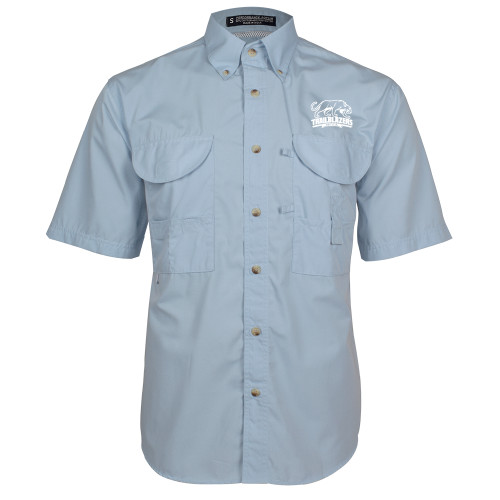  Light Blue Fishing Shirt Performance Short Sleeve  - Primary Mark
