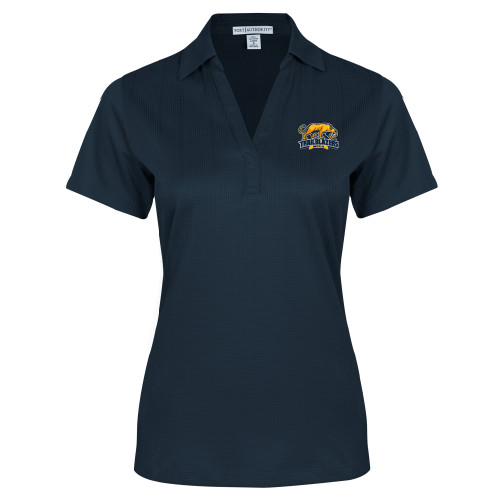  Womens Navy Performance Fine Jacquard Polo - Primary Mark