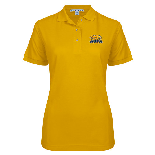  Womens Silk Touch Gold Pique Polo - Primary Mark