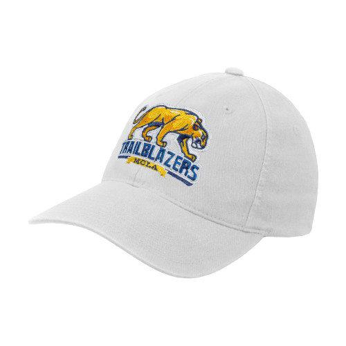  White Flexfit Structured Low Profile Hat - Primary Mark