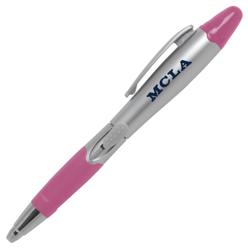  Silver/Pink Blossom Pen/Highlighter - MCLA