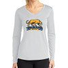 Thumbnail image for  Womens White Performance Long Sleeve V Neck Shirt