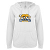 Thumbnail image for  ENZA Womens White V Notch Raw Edge Fleece Hoodie