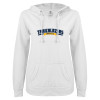 Thumbnail image for  ENZA Womens White V Notch Raw Edge Fleece Hoodie