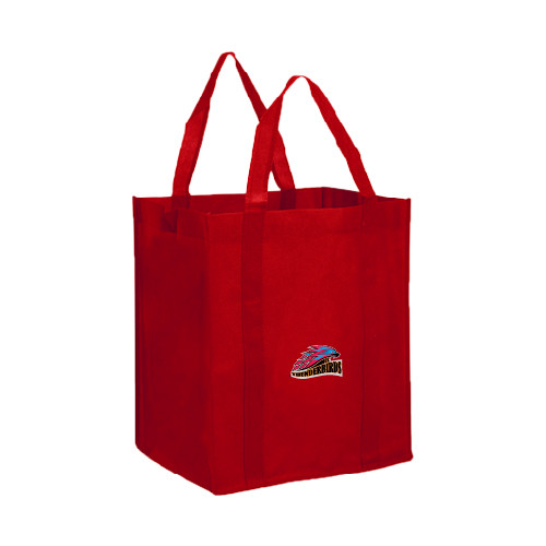 Non Woven Red Grocery Tote - Official Logo