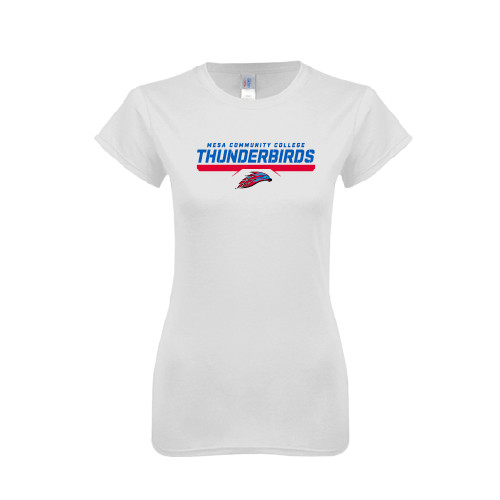  Next Level Womens White Boyfriend Tee - Mesa Community College Thunderbirds