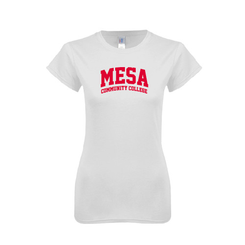 Mesa CC Next Level Womens White Boyfriend Tee