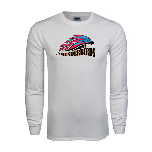  White Long Sleeve T Shirt - Official Logo