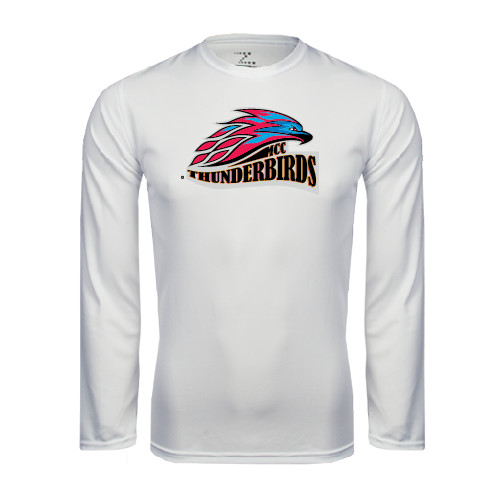  White Performance Long Sleeve Shirt - Official Logo