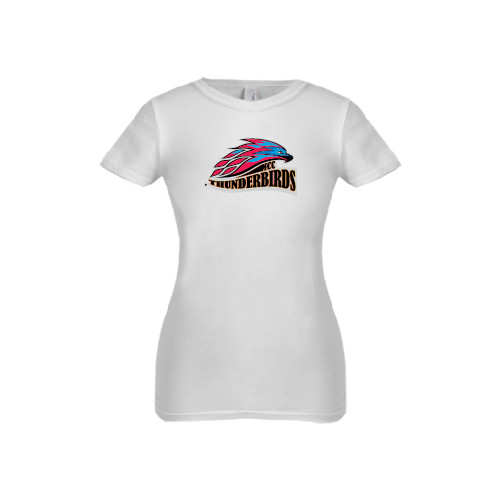  Next Level Girls White Fashion Fit T Shirt - Official Logo