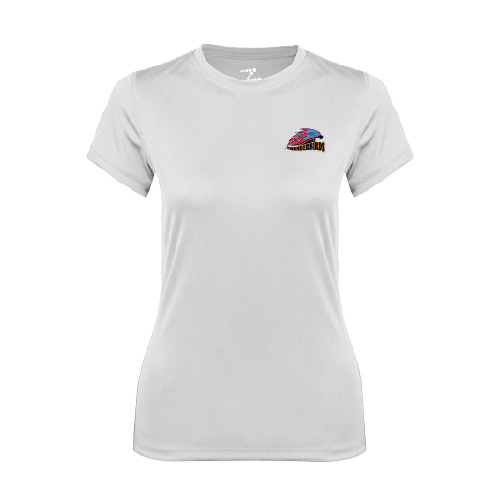  Womens White Performance Tee - Official Logo