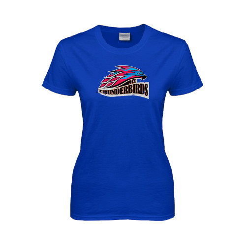  Womens Royal Short Sleeve Tee - Official Logo Distressed
