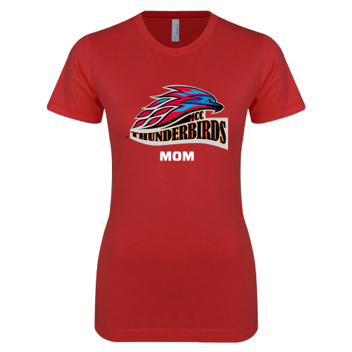  Next Level Womens Red Boyfriend Tee - Mom